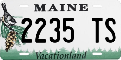 ME license plate 2235TS