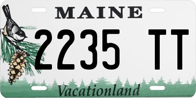 ME license plate 2235TT