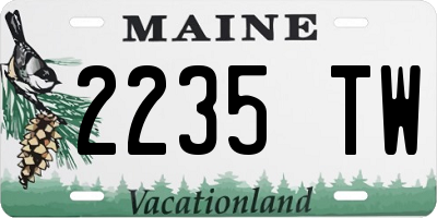 ME license plate 2235TW