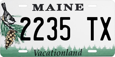 ME license plate 2235TX