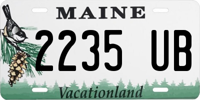 ME license plate 2235UB
