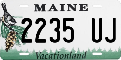 ME license plate 2235UJ