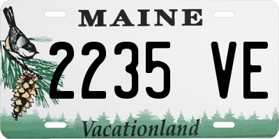 ME license plate 2235VE