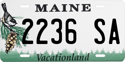 ME license plate 2236SA