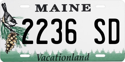 ME license plate 2236SD