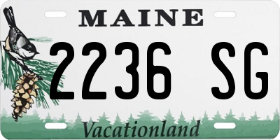 ME license plate 2236SG