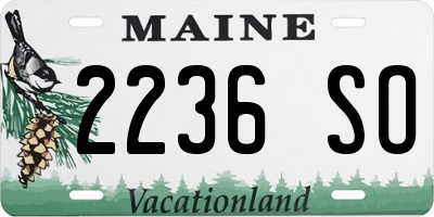ME license plate 2236SO