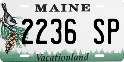ME license plate 2236SP