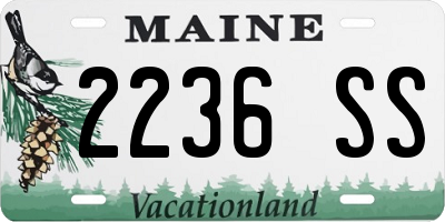 ME license plate 2236SS