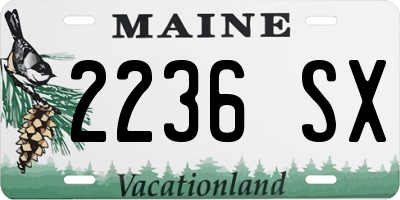 ME license plate 2236SX