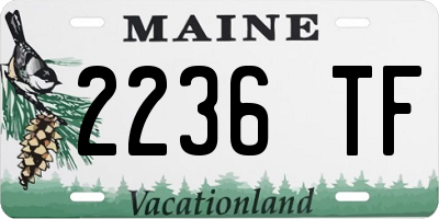 ME license plate 2236TF