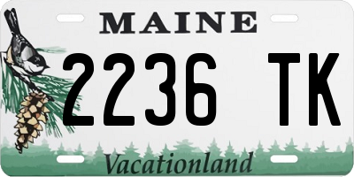 ME license plate 2236TK