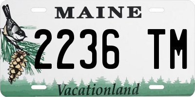 ME license plate 2236TM
