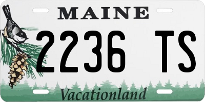 ME license plate 2236TS