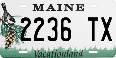 ME license plate 2236TX