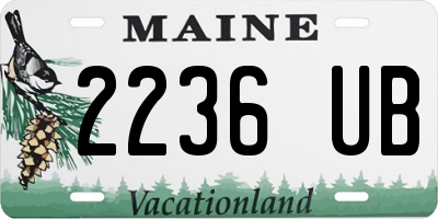 ME license plate 2236UB