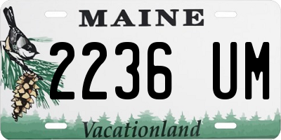 ME license plate 2236UM