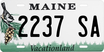 ME license plate 2237SA