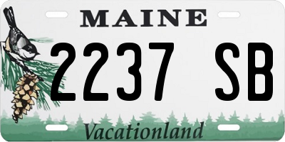 ME license plate 2237SB