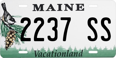 ME license plate 2237SS
