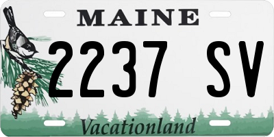 ME license plate 2237SV