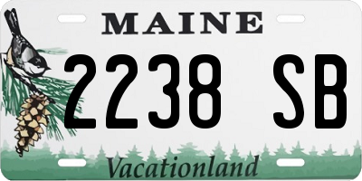 ME license plate 2238SB