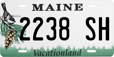 ME license plate 2238SH