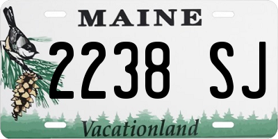 ME license plate 2238SJ