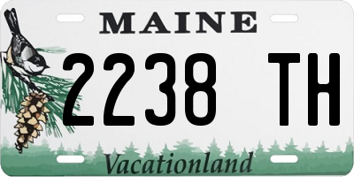 ME license plate 2238TH