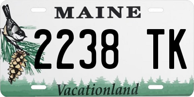 ME license plate 2238TK