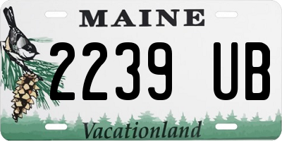 ME license plate 2239UB