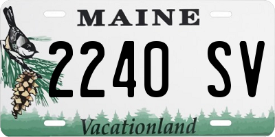 ME license plate 2240SV