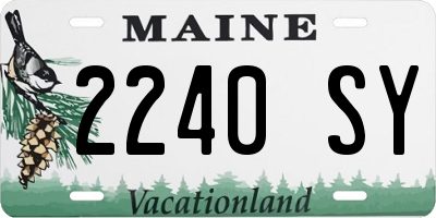 ME license plate 2240SY