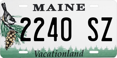 ME license plate 2240SZ