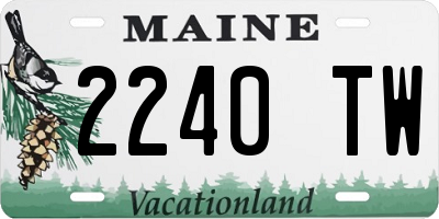 ME license plate 2240TW