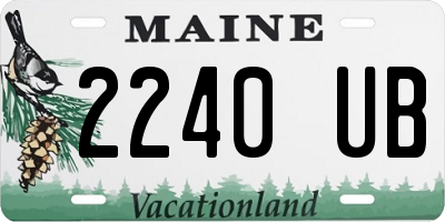 ME license plate 2240UB