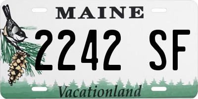 ME license plate 2242SF