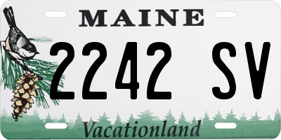 ME license plate 2242SV