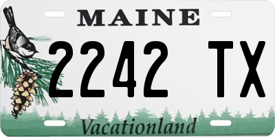 ME license plate 2242TX