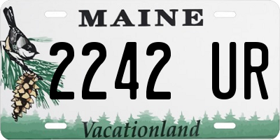ME license plate 2242UR