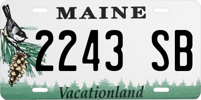 ME license plate 2243SB