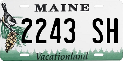 ME license plate 2243SH