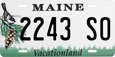 ME license plate 2243SO