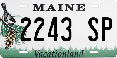 ME license plate 2243SP