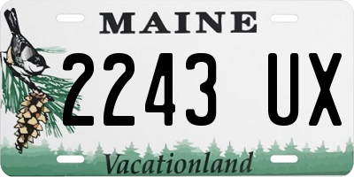 ME license plate 2243UX