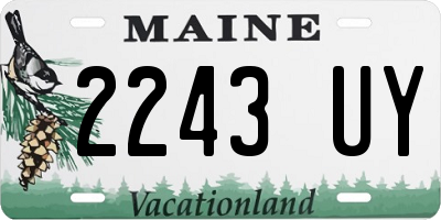 ME license plate 2243UY