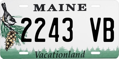 ME license plate 2243VB