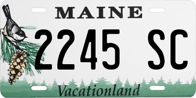 ME license plate 2245SC
