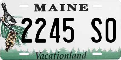 ME license plate 2245SO