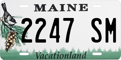 ME license plate 2247SM